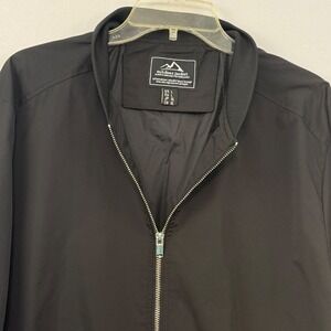 Men's Black‎ Bomber Jacket Lightweight Zip Up Casual Outdoor Coat size Large